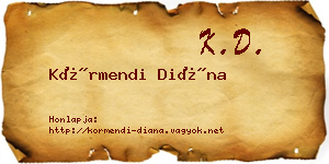 Körmendi Diána névjegykártya